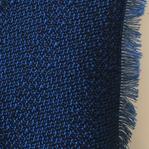 NEW TOPSHOP UNIQUE Navy Blue Tweed Textured Crop Tank Top - Picture 2 of 5